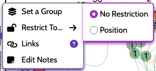 Hovering Restrict To... opens a fly-out with the available restriction radios
