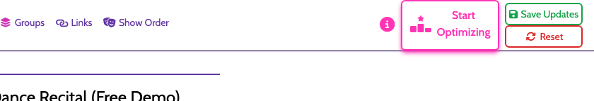 The sticky show-page header before optimization starts